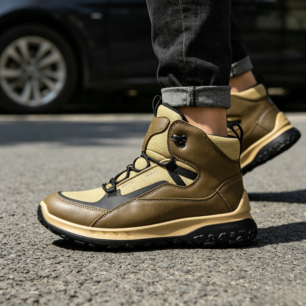 High Top Leather Shoes Men Lux - Outdoor Sport Brand Shoes ulasan dan harga