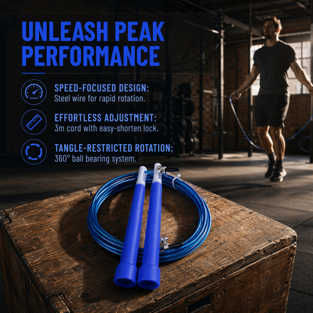Durable Steel Wire Jump Rope T - Speed Skipping Rope ulasan dan harga